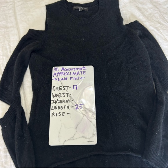 Generation Love cashmere Black cold shoulder sweater size XS - Picture 12 of 12